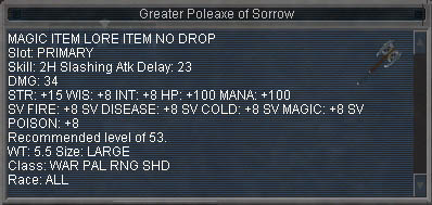 Greater Poleaxeof Sorrow